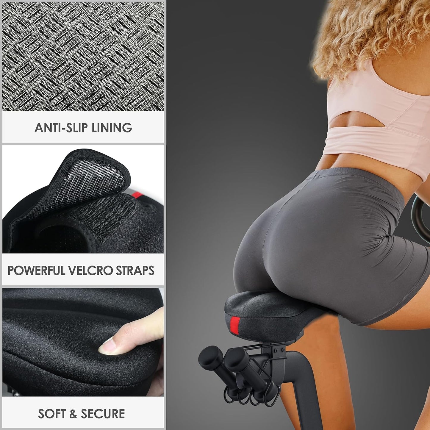 Peloton Bike Seat Cushion - Gel Bicycle Seat Cover for Comfort | Extra Padded Memory Foam, 11”x7”
