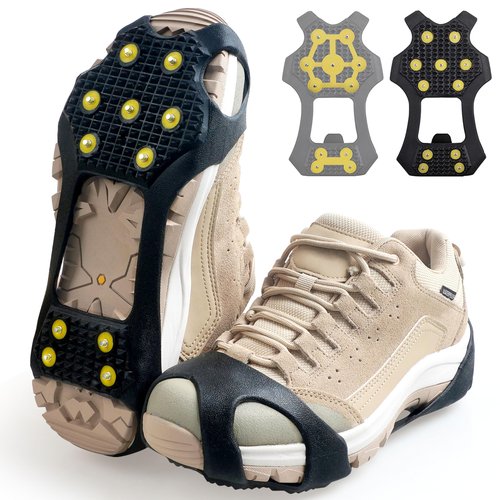 Ice Cleats for Shoes and Boots Snow Walk Traction Cleats Crampons Anti Slip 11 Studs Ice Snow Grippers Overshoe for Walking on Ice and Snow (X-Large(10-13.5 men/11.5-14 Women))