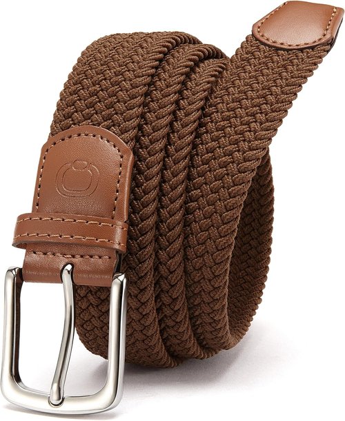CHAOREN Men's Braided Stretch Golf Belt - Versatile 1 3/8" Design for Casual Pants & Shorts