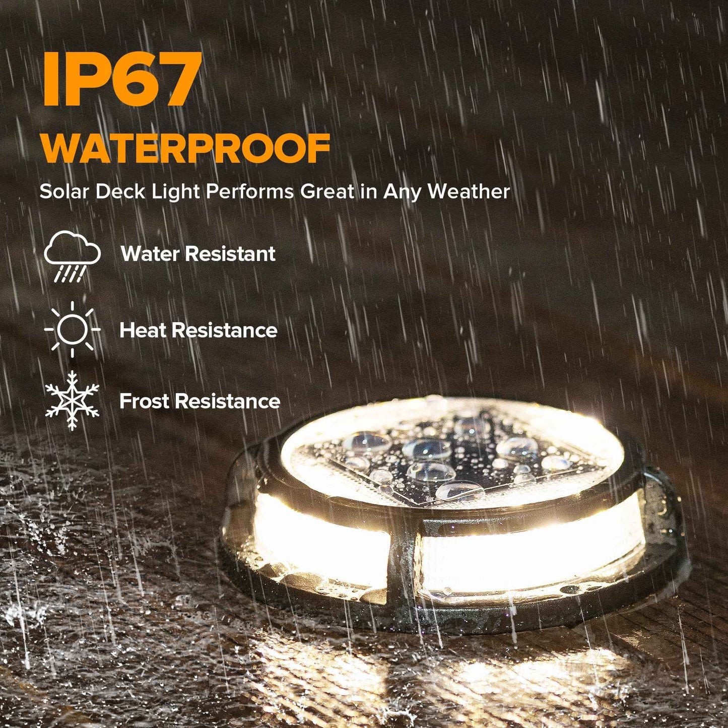 LUTEC 2 Pack Solar Deck Lights, 12 LEDs IP65 Waterproof Solar, Outdoor Driveway Marker Lights for Step, Sidewalk, Pathway, Patio, Garden(Warm White)