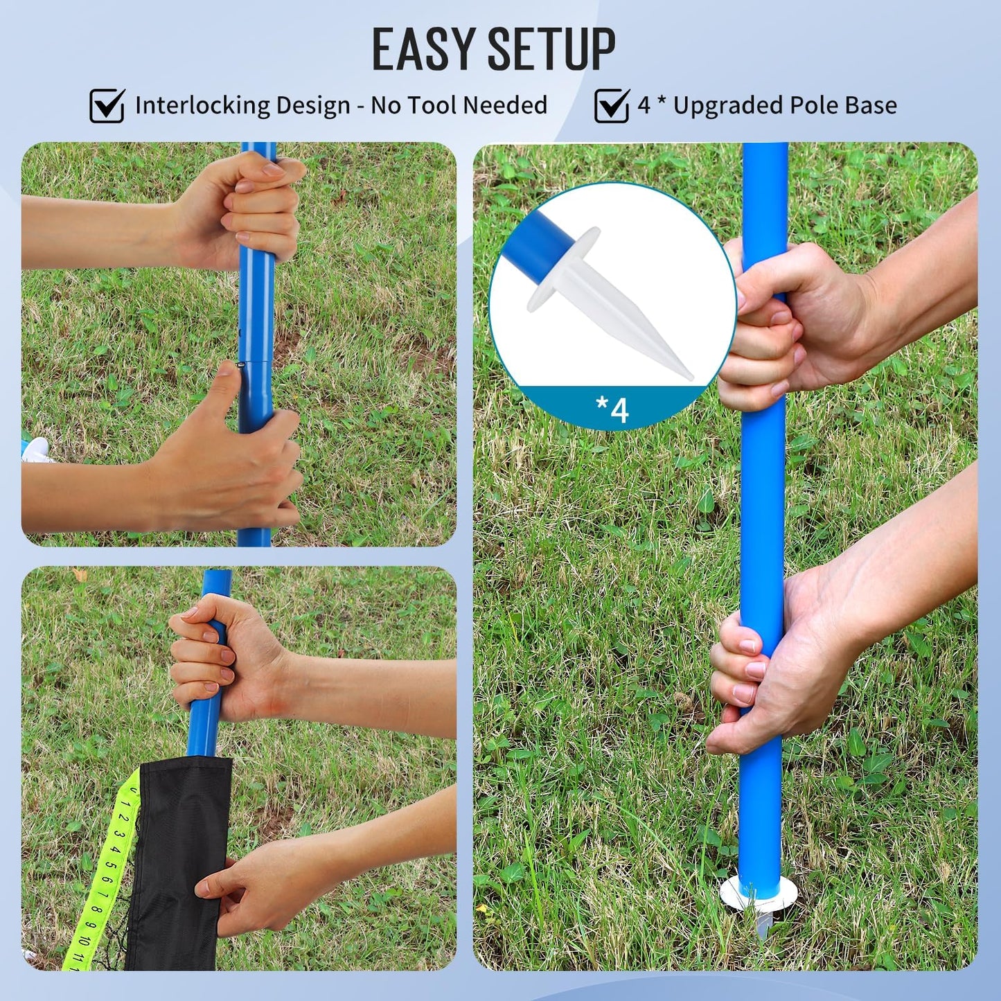 Portable Volleyball & Badminton Combo Net Set for Backyard Beach with 2 Nets (20ft and 32ft), Adjustable Poles, PU Volleyball, Aluminum Rackets and Carry Bag, Quick Setup & Durable (Black)