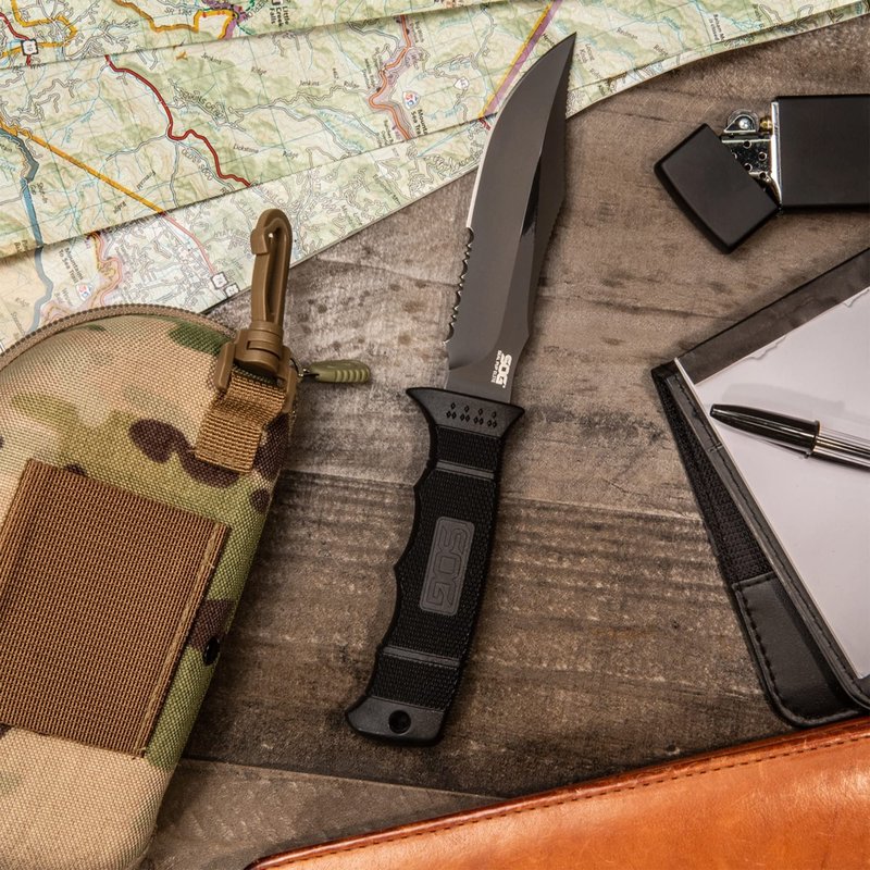 SOG Seal Pup Elite Tactical Fixed Blade- Survival and Hunting Knife with Sheath, 4.85 Inch Combat Knife Blade (E37T-K)