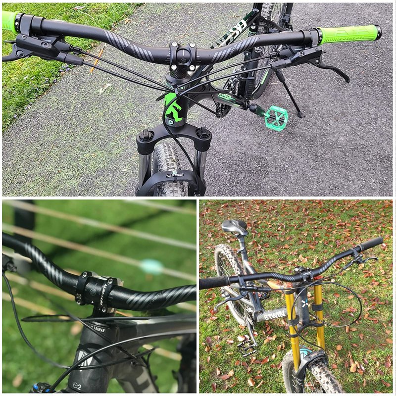 FIFTY-FIFTY Mountain Bike Riser Handlebar, Aluminum Alloy MTB Handlebar, 31.8mm Diameter, 780mm Wide Bicycle Bar (Black, 35mm Rise)