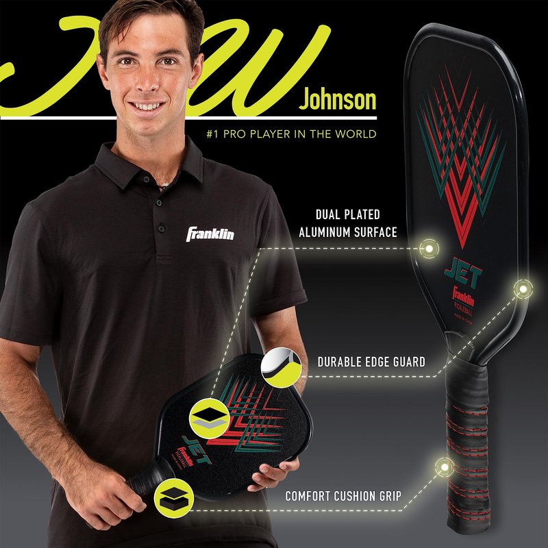 Franklin Sports Pickleball Paddle and Ball Set - Aluminum - Jet - 2 Player - USAPA Approved