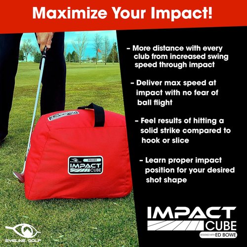 Impact Bag for Golf Training – Impact Cube with Ballistic Nylon, Reinforced Seams & 4 Angled Sides for Wedges, Irons & Drivers – Built to Take a Beating & Deliver Consistent Feedback