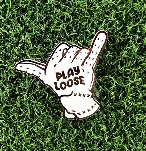 Large Play Loose Golf Ball Marker - Made in USA - Shaka - Hang Loose - Unique Golf Gift for Him