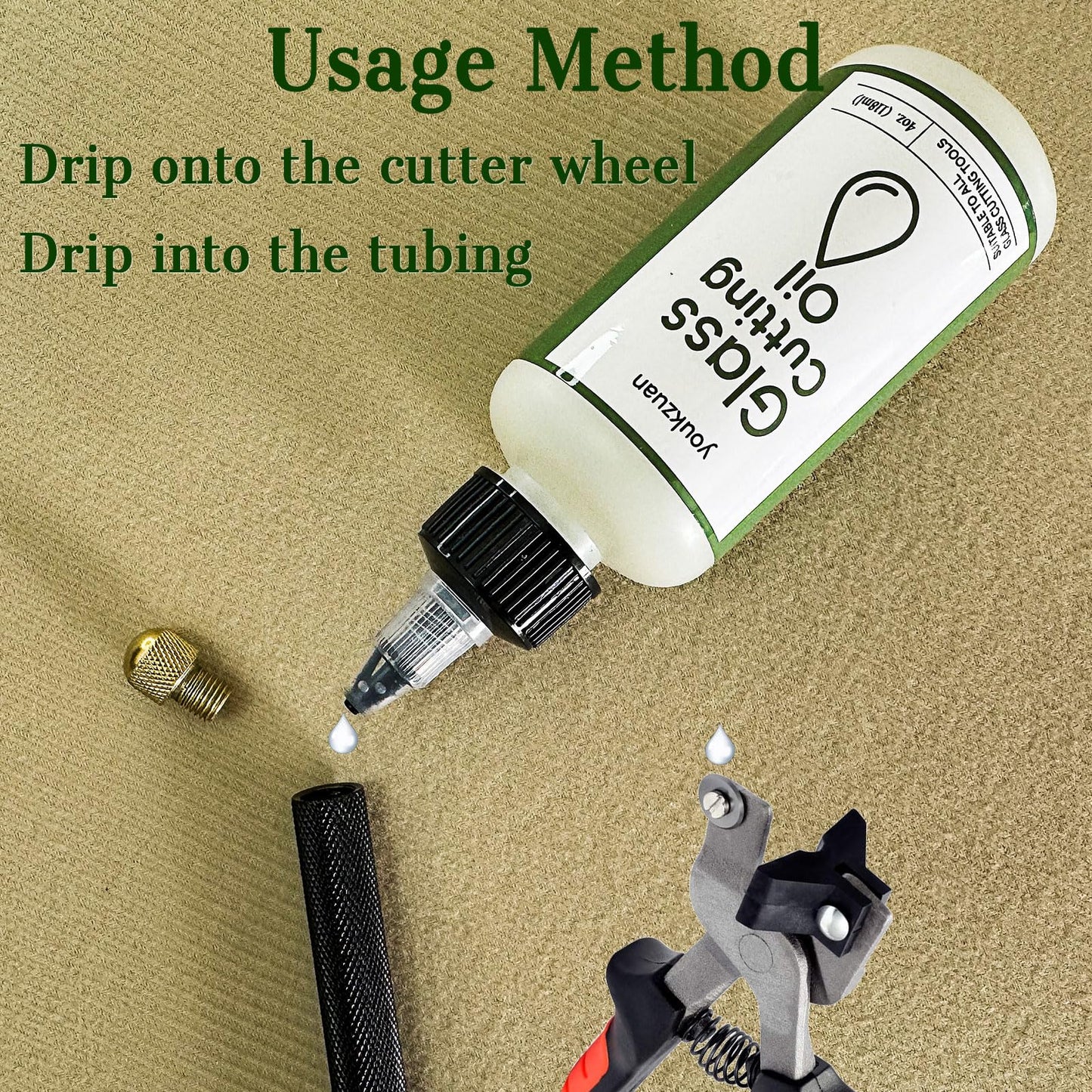 youkzuan Glass Cutting Oil, 4 oz Suitable to All Glass Cutting Tools, Glass Cutter Oil for Stained Glass, Glass Bottles, Tile Cutter, Mosaic, and Mirrors