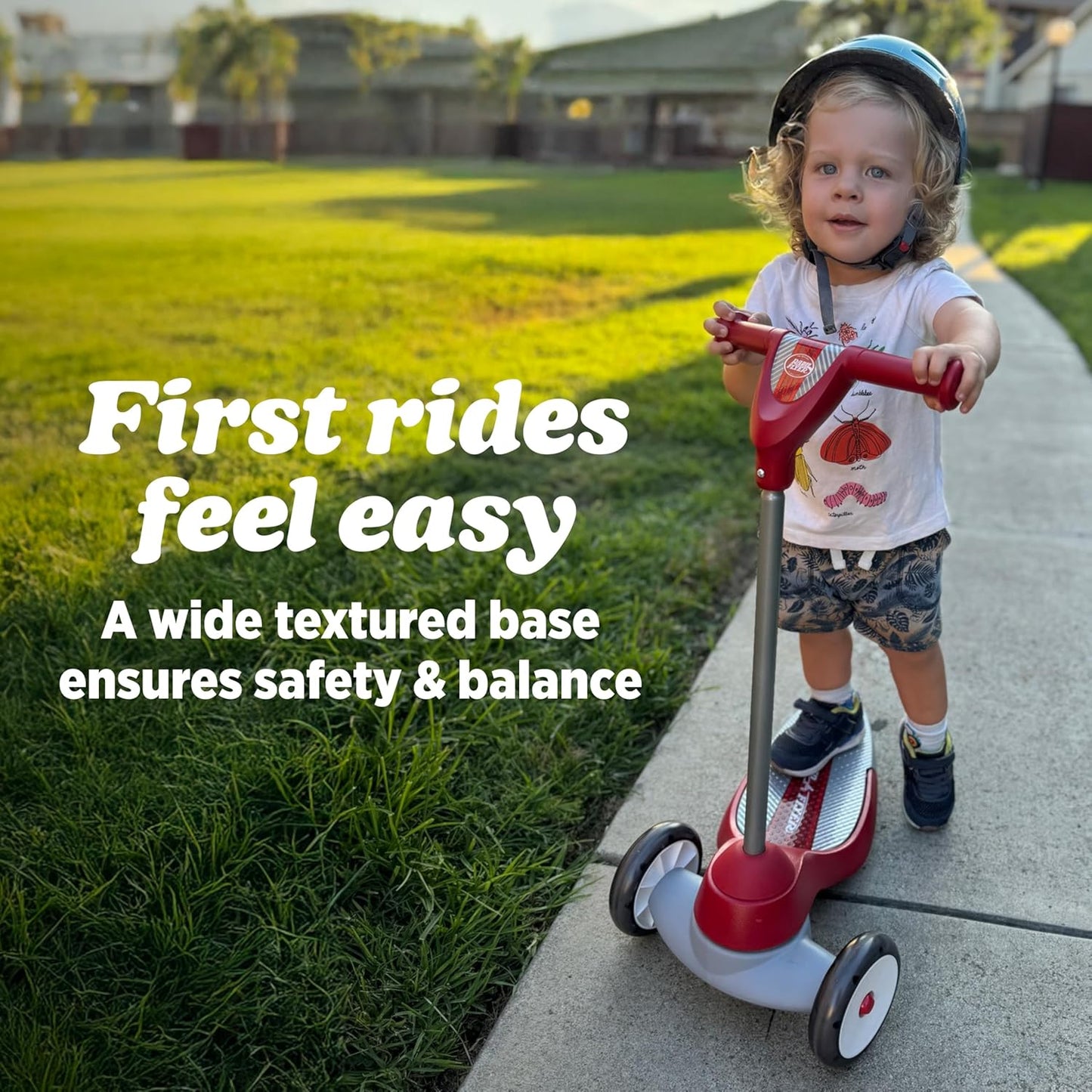 Radio Flyer My 1st Scooter - Red 3-Wheel Design for Kids 2-5 Years | Extra Wide Base & Easy Foot Brake