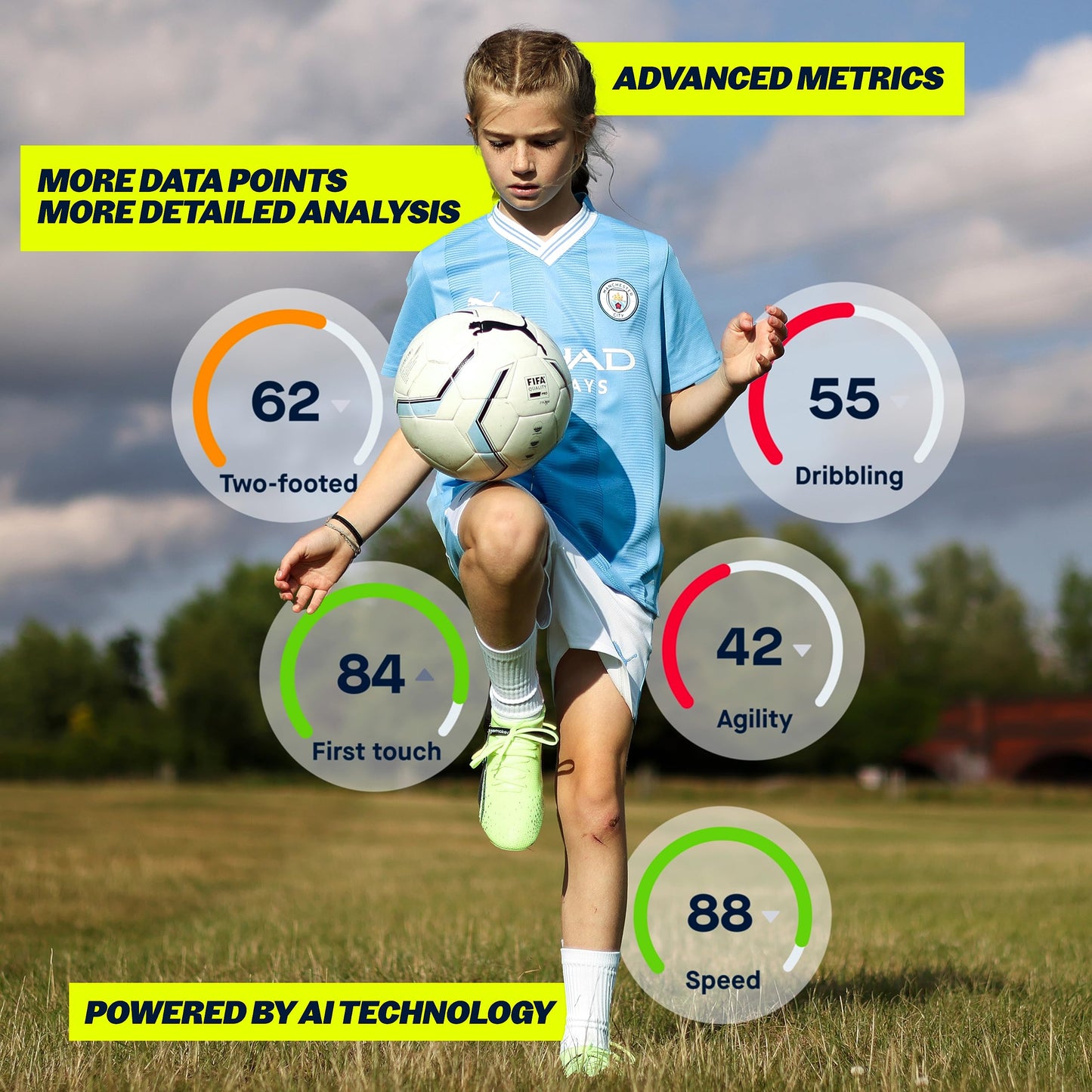 Additional Pair of Black Straps Compatible with CITYPLAY and Playermaker 2.0 Smart Sensor Technology (Sensor not Included)