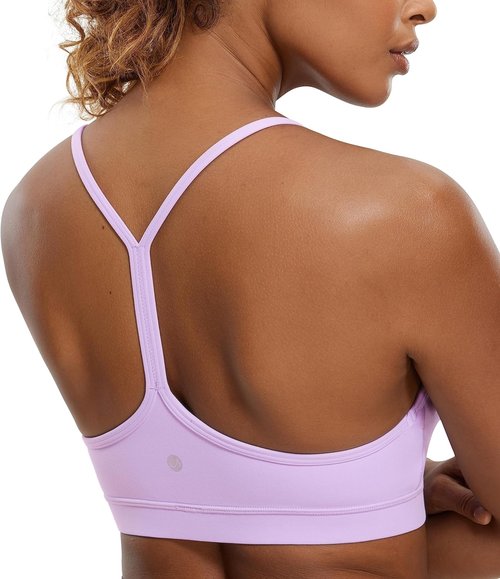 CRZ YOGA Y-Back Sports Bra for Women - Padded Low Impact Workout Top | Butterluxe Fabric