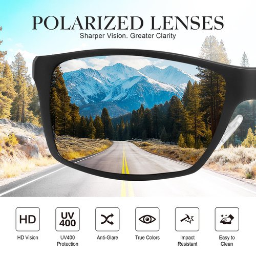 gesruny Polarized Sports Sunglasses for Men and Women - Ultra-Light Al-Mg Alloy, Glare-Busting Comfort-Fit for Riding Running