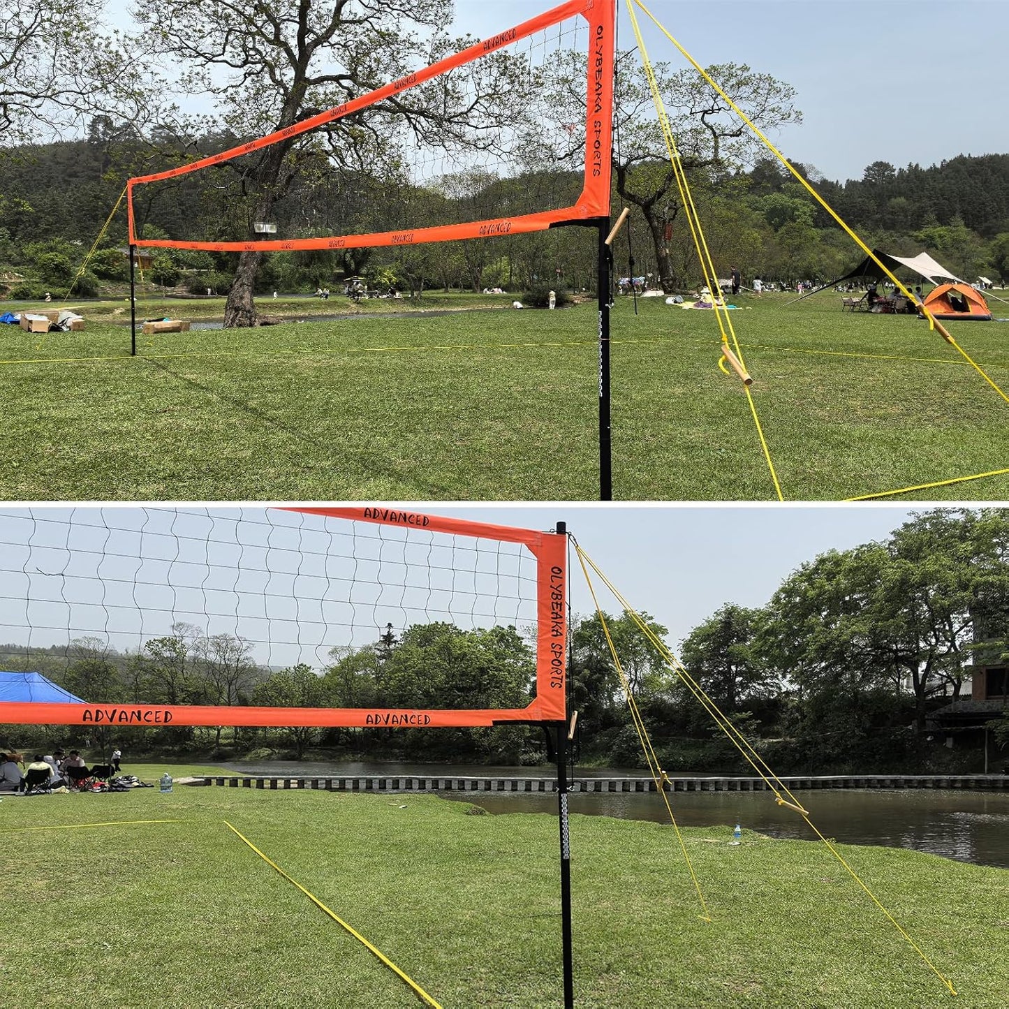 Professional Volleyball Net Set by [Brand Name] - Durable 1.7" Aluminum Poles, 45-ply HDPE Net, PU Volleyball & Pump, Easy Setup