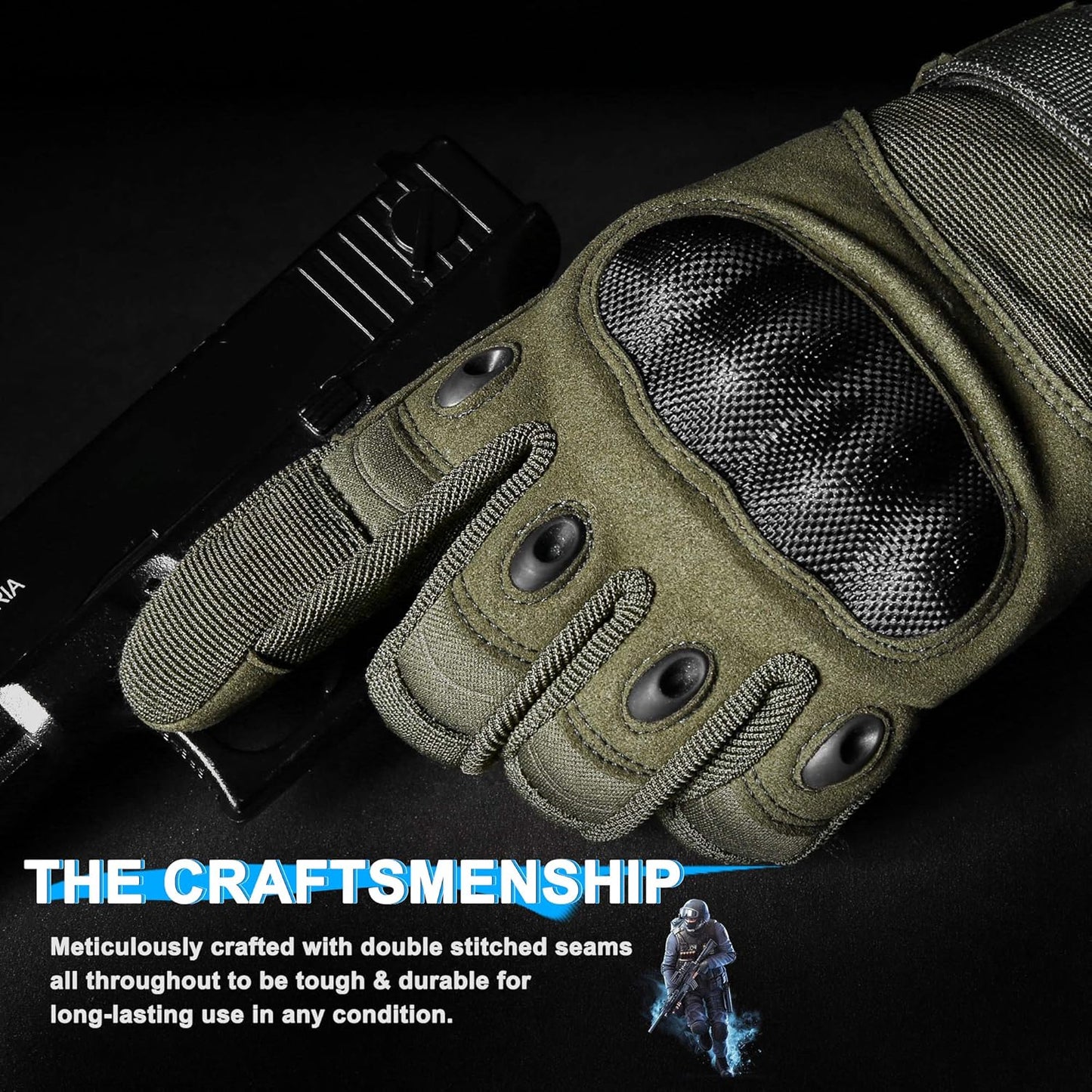 WTACTFUL Tactical Gloves - Touchscreen Design for Airsoft, Paintball & Motorcycle Use | Durable & Comfortable