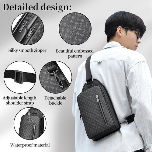 FSD Sling Backpack for Men - Water-Resistant Crossbody Chest Bag for Travel & Hiking