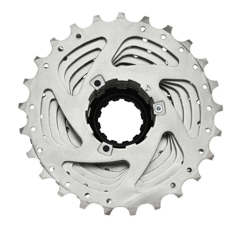 Sunrace CSR91 9-Speed Nickel Plated Cassette with Alloy Lockring and Gray Spacer, 11-28T