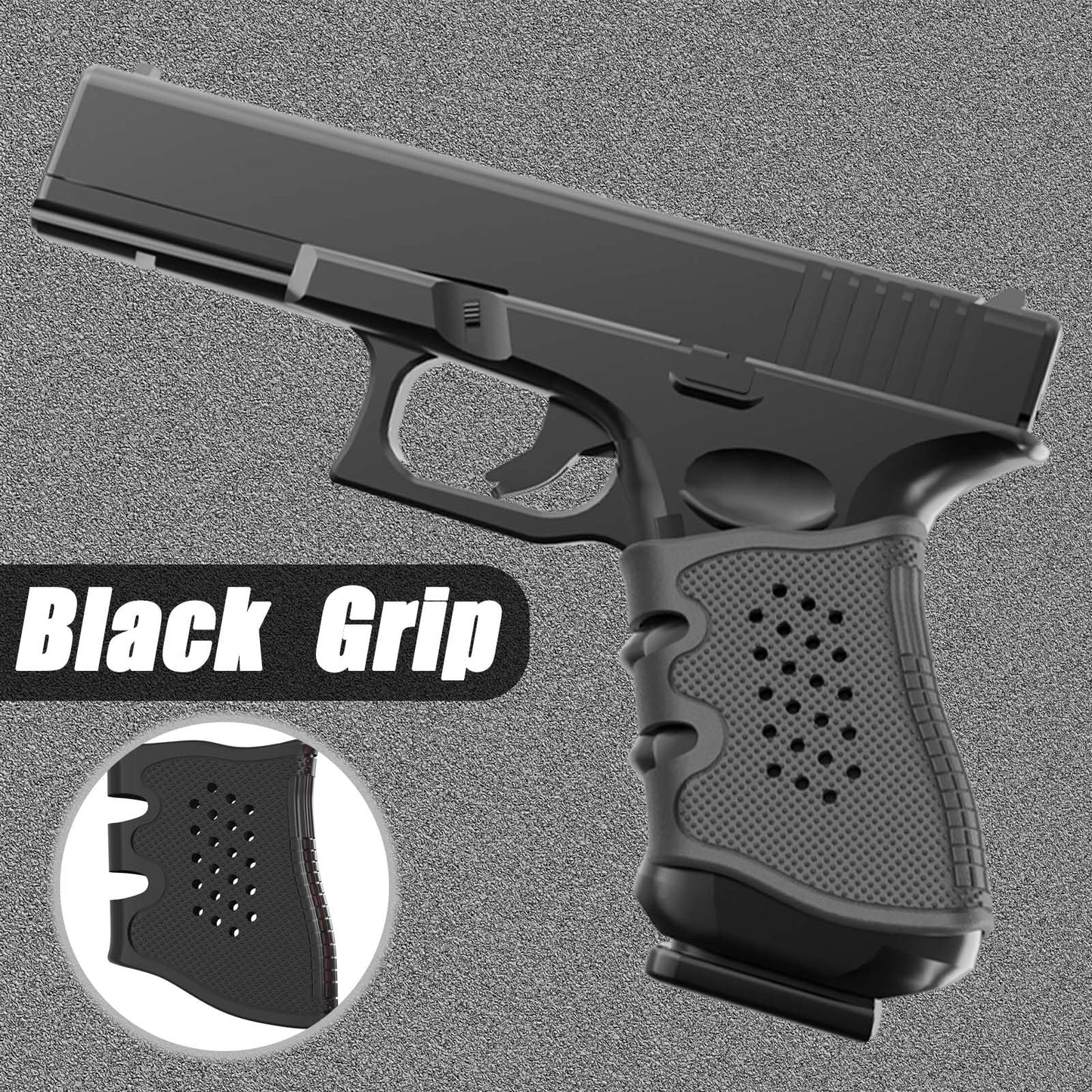Ltnsimy 4Pack Glock Grip Tactical Pistol Holster Rubber Grip Glove Sleeve Anti-Slip for Glock 17, 19, 19x, 20, 21, 22, 23, 25, 31, 32, 34, 35, 37, 38, 41, 43x, 44, 45, 48 Pistols Accessories