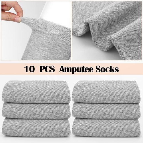 Bunnycool 10 Pcs Prosthetic Stump Shrinkers Amputee Socks Stump Shrinker Prosthetic Limb Socks for Men Women(Large,Gray Color)