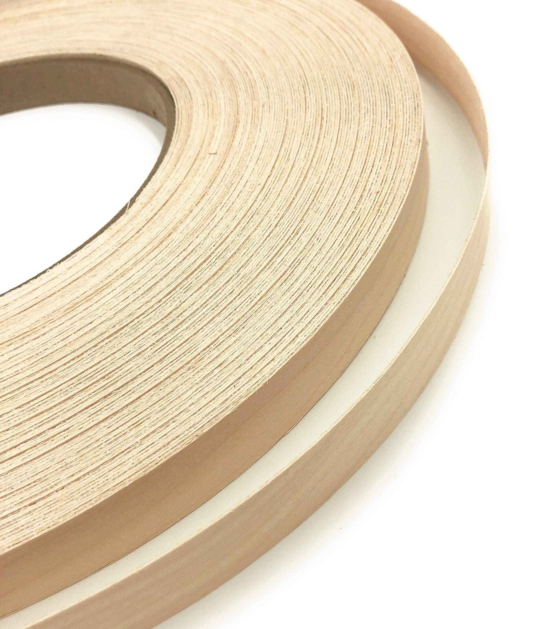 Edge Supply Brand Birch Pre-Finished 7/8" x 250' Roll Preglued, Veneer Edge Banding, Flexible Wood Tape, Easy Application Iron On with Hot Melt Adhesive. Clear UV Laquer Finish Wood Edging.