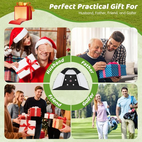 Golf Net, 10x7ft Heavy Duty Practice Net, 900D Oxford All-in-One Multiple Target Golf Hitting Net, 370g Nylon Driving Net for Outdoor Indoor Driving Chipping Training, Present for Golf Lovers