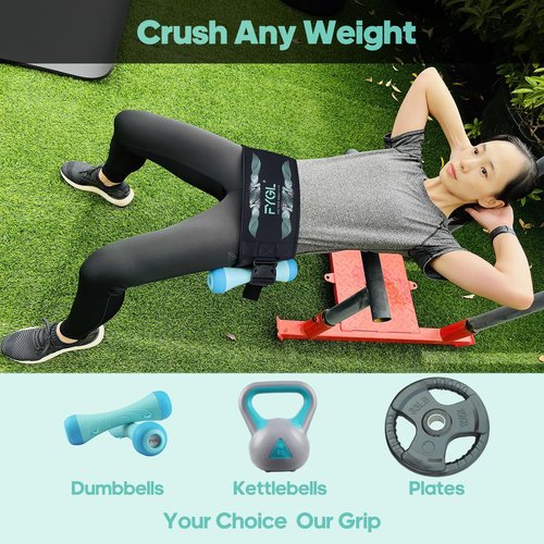 FYGL Hip-Thrust-Belt, Foldable Design, Slip-Resistant Padding, Supports 300 lbs, Ideal for Glutes Training with Dumbbells, Kettlebells & Plates, Great for Gym & Home Hip Thrust Workouts, Green