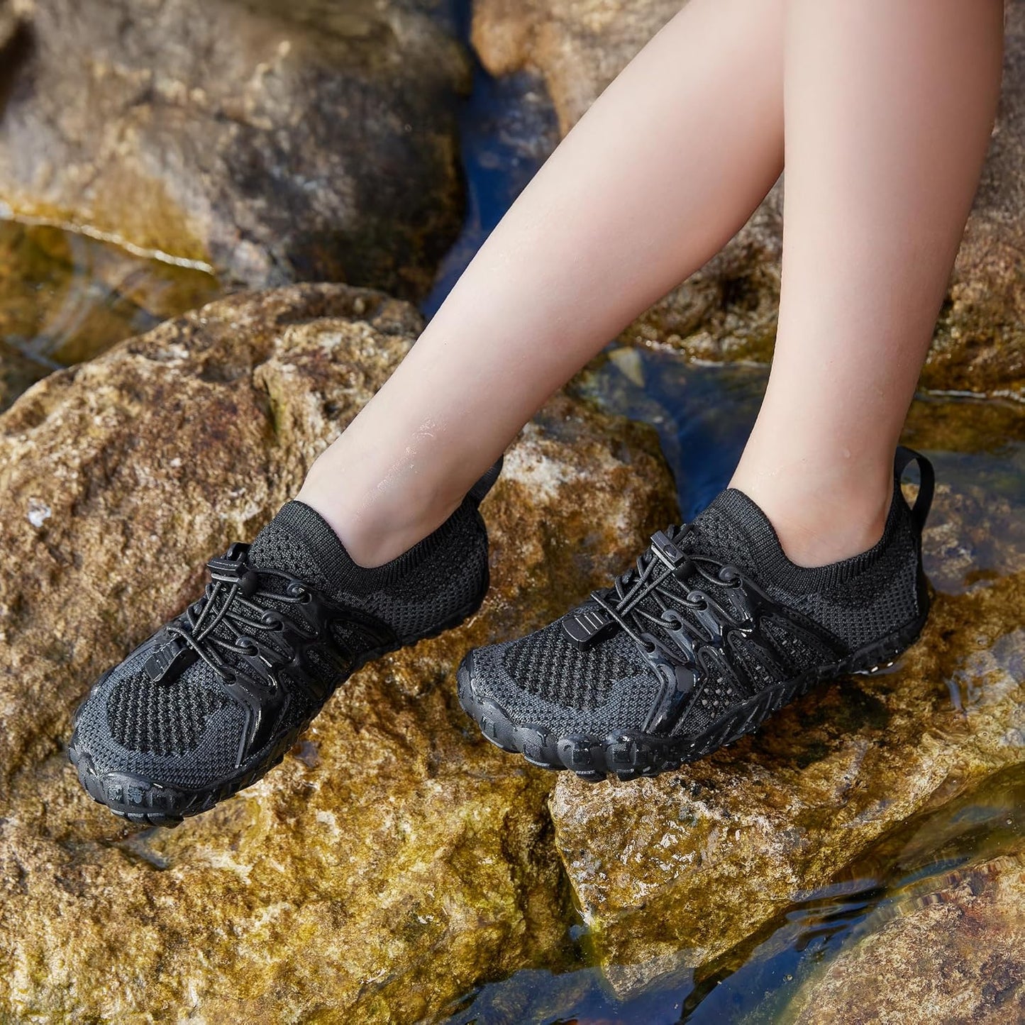 STELLE Water Shoes for Kids Girls Boys Barefoot Shoes with Adjustable Laces Quick Drying Beach Sports Non Slip Swimming Hiking