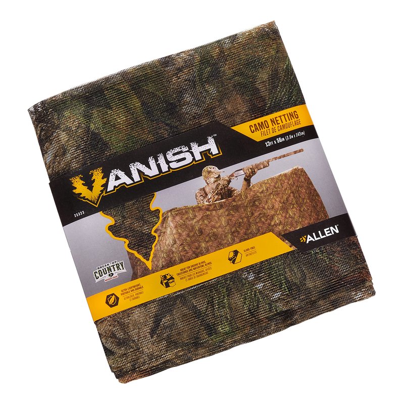 Allen Company Vanish Camo Netting for Ground Hunting Blinds, 12' W x 56" H, Mossy Oak Break-Up Country