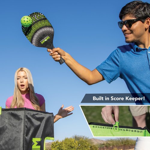 Kan Jam Pack 'N Go Pickleball Set - Black & Green, 4-Player - Easy Setup & Portable for Outdoor Play - Built-in Scoring - Ideal Sports and Outdoors Gift Set