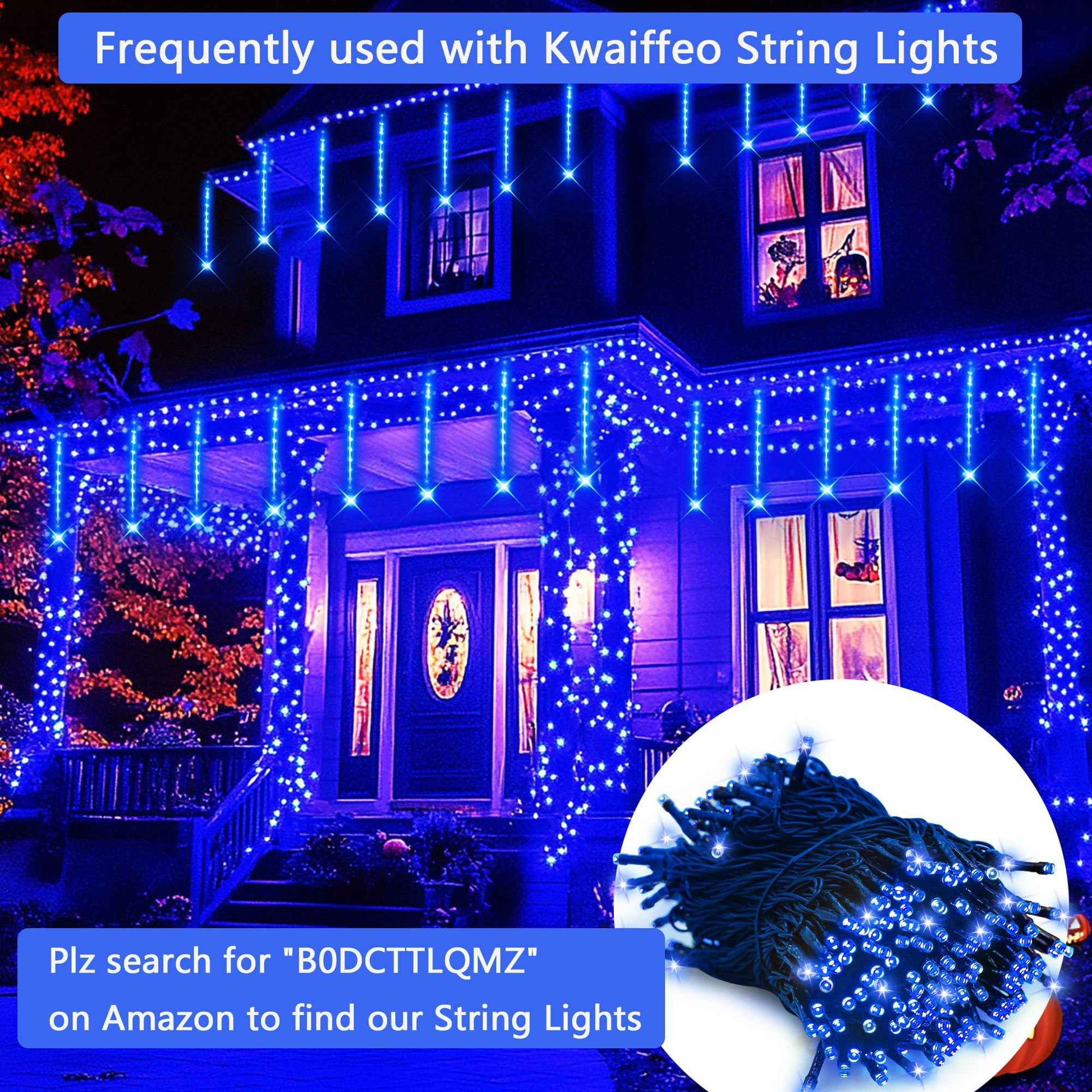 Kwaiffeo Solar Lights Outdoor, 16 Tubes(Equivalent to 2 Sets of 8-Tube) Meteor Shower Light for Garden Yard Tree Outdoor Bushes Decorations