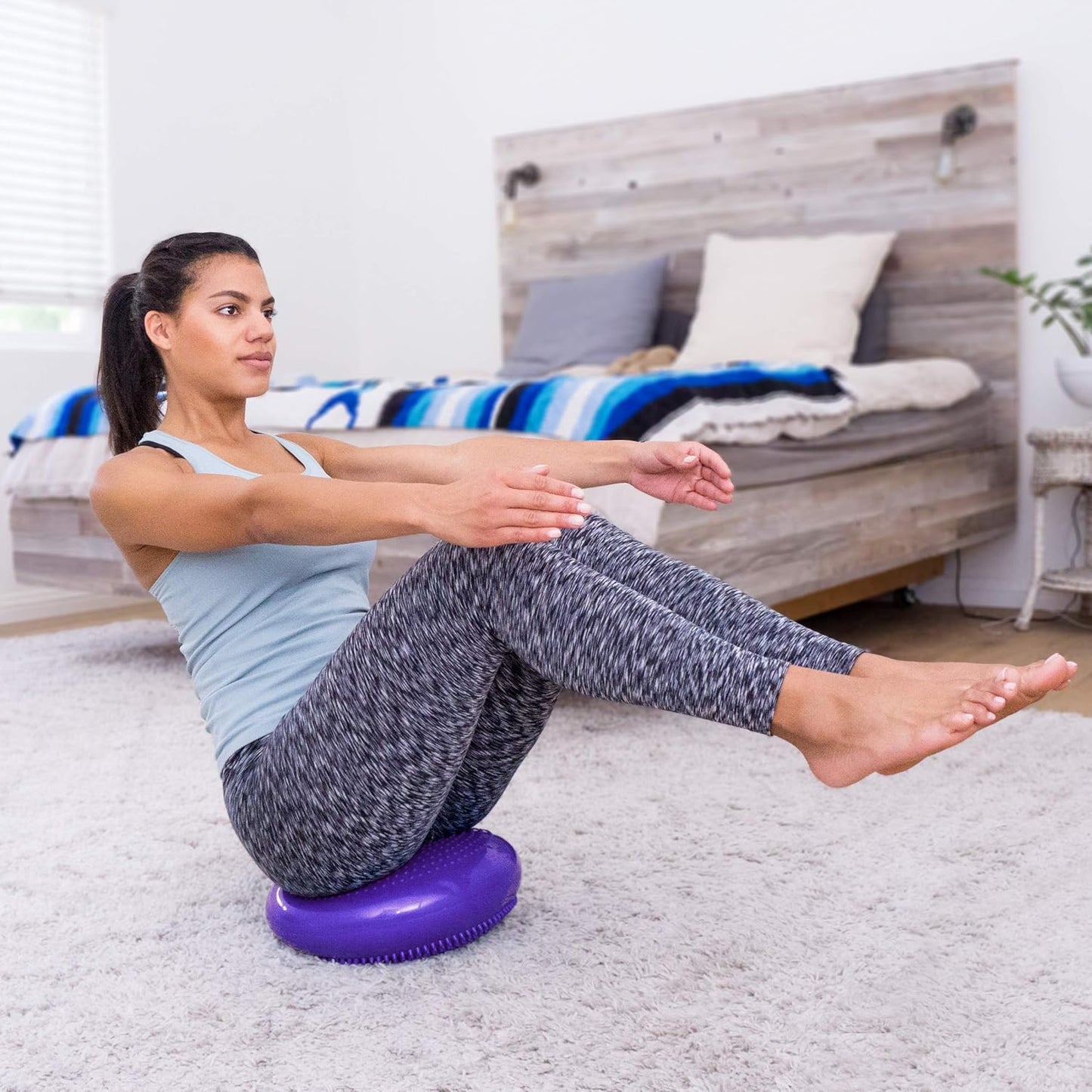 ProsourceFit Core Balance Disc - 14” Diameter Trainer with Pump for Enhanced Posture & Stability