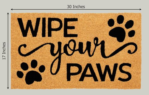 Croft&Cane Welcome Doormat - Non-Slip Coco Coir Dirt Trapping Mat - Low Profile for Indoor/Outdoor Use | 17 x 30 Inches