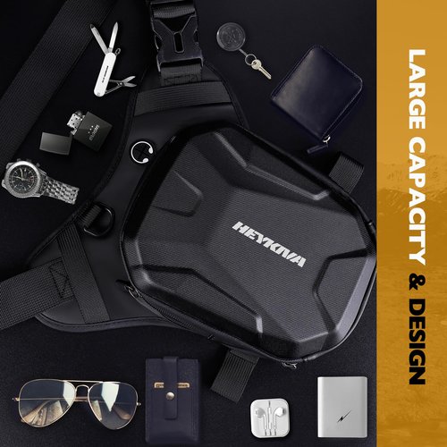 Motorcycle Leg Bag for Men Women, Thigh Bag with Reflective Logo and Removable Leg Straps Can Crossbody Fanny Pack, Motorcycle accessories gear Use for Outdoor Cycling Hiking Camping Fishing