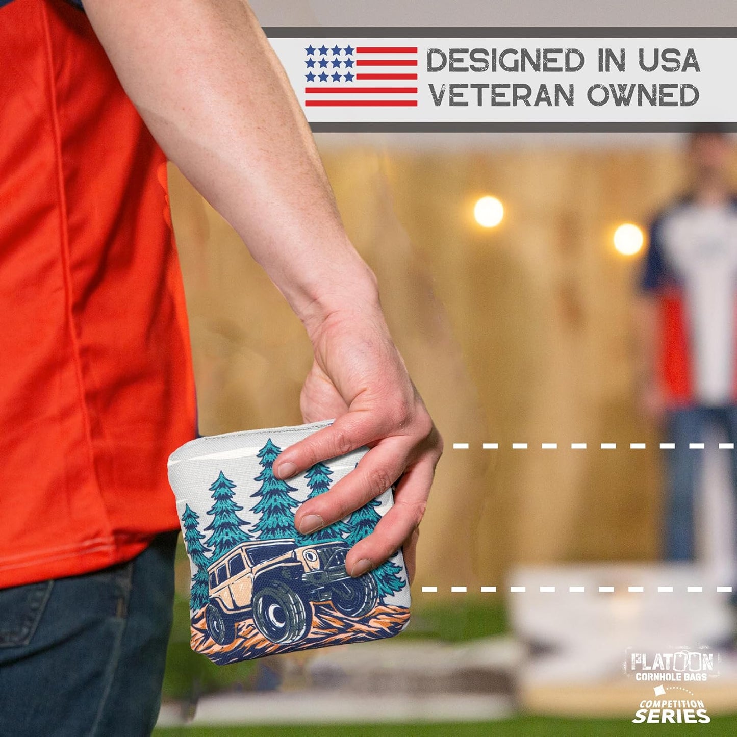 Play Platoon Cornhole Bags Set of 8 | Professional Regulation Weight | Double-Sided Slick & Stick