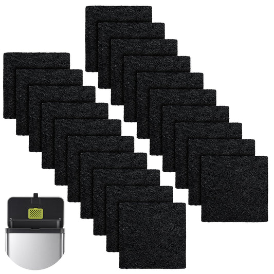 20 Packs 3.15x3.15x0.32 Inch Odor Absorbing Filter Refills for EKO Trash Cans, Activated Charcoal Deodorizer Compatible with EKO Step & Touchless Garbage Cans with Built-in Filter Compartment
