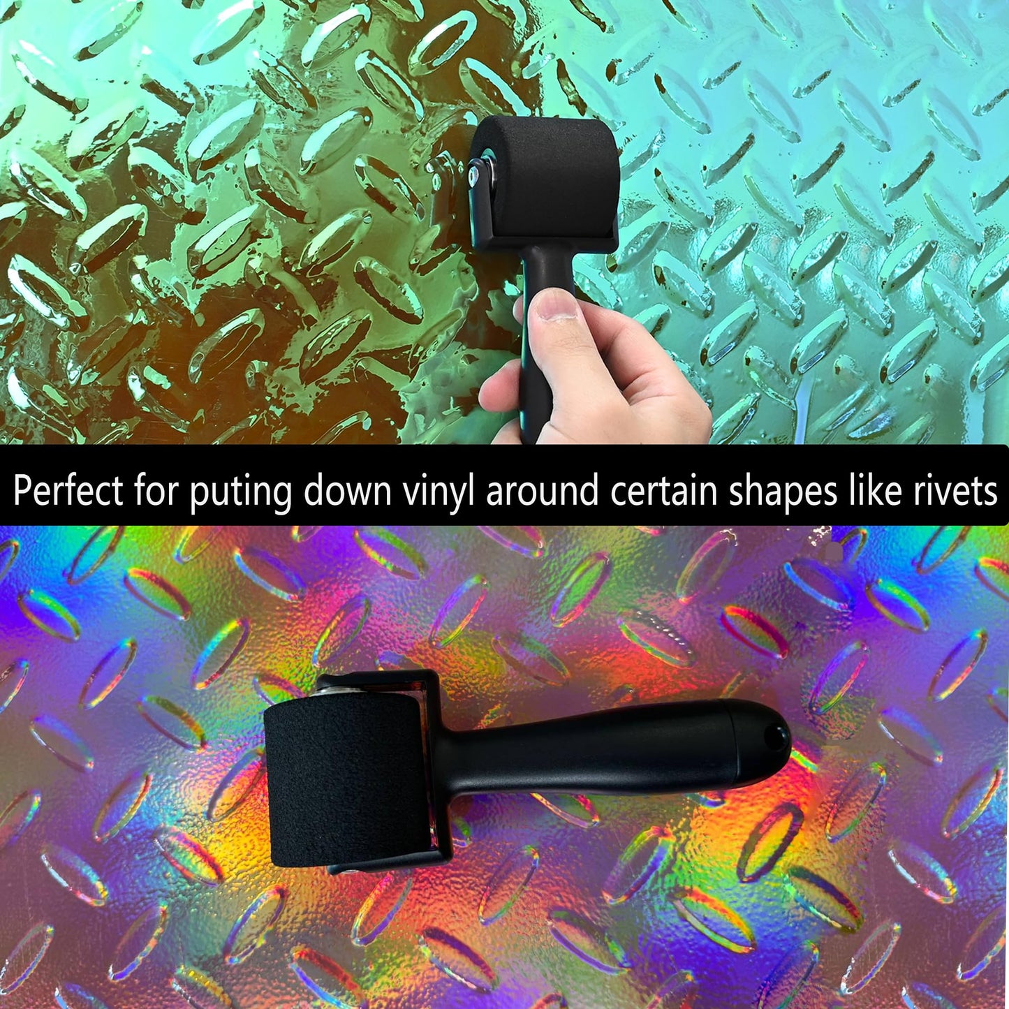 EHDIS Wallpaper Smoothing Tool Kit with Sponge Seam Roller, Vinyl Squeegee,Cutting Tool for Peel and Stick on Contact Paper,Window Tint Film,Decal,Graphics Installation