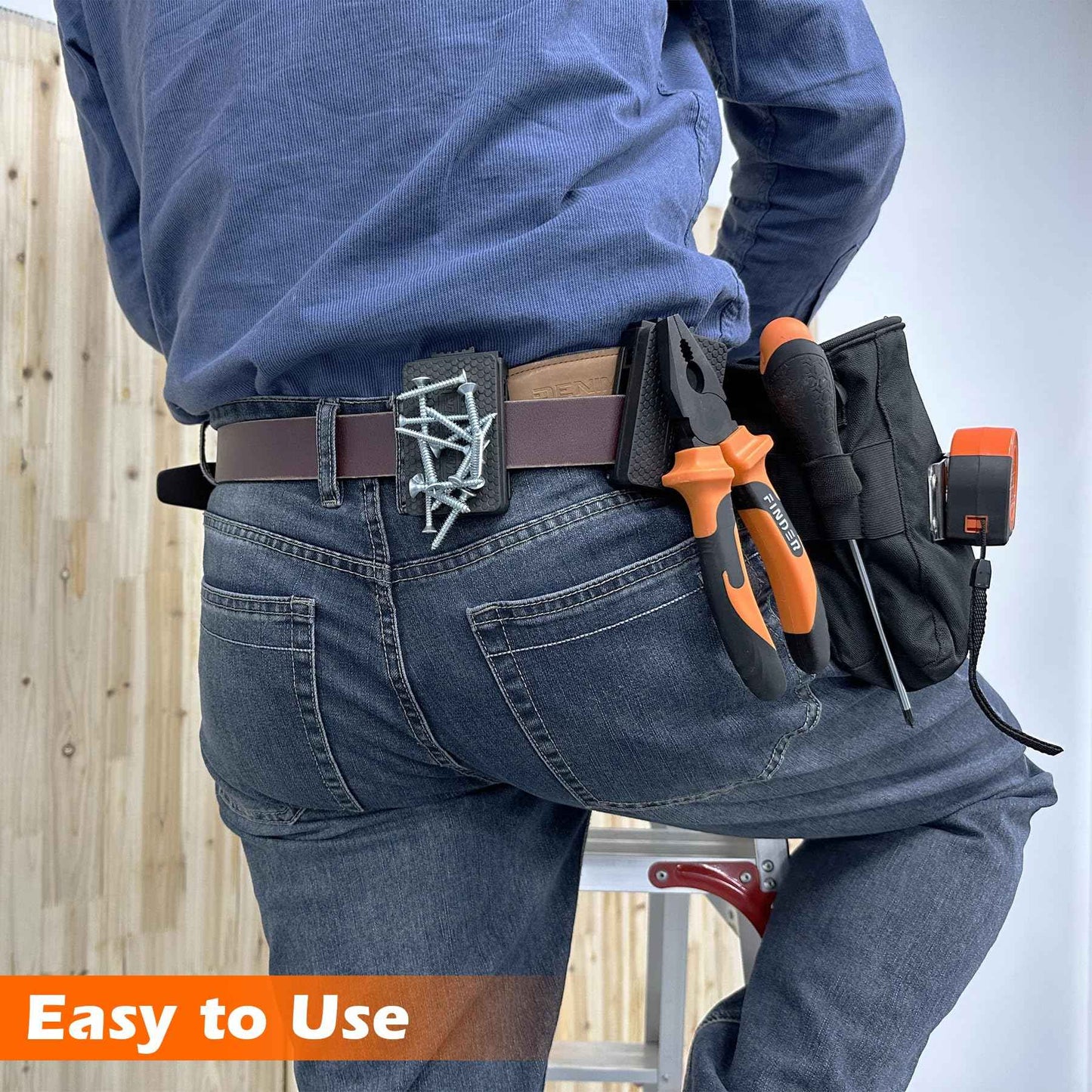 MUTUACTOR Magnetic Belt Clip Heav Duty, 2PCS Super Strong Tool Belt Tool Holster,Anti-Slip Rubber Coated Magnetic Belt Clip for Organizing Screwdrivers Hammers Wrenchs