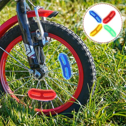 Kisangel 20Pcs Bike Wheel Reflectors for Spokes Compact Replaceable Warning Reflective Signs Lightweight Bicycle Safety Accessories 2.59X1.02X0.19 Inches