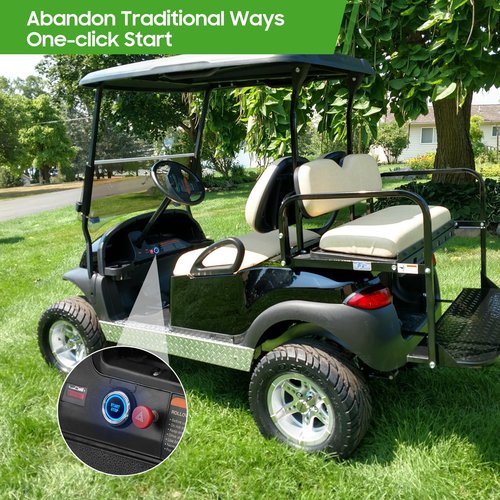 10L0L Golf Cart One-Click Start Ignition Switch Compatible with 12-48V Yamaha G22 / G29, Club Car DS/Precedent, EZGO TXT Models, Remote Keyless Access Golf Accessories