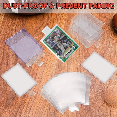 Cardboard Gold 2-Mil Tabbed Sleeves - Archival Safe Design for Card Saver 1 & Toploader | 100 Count