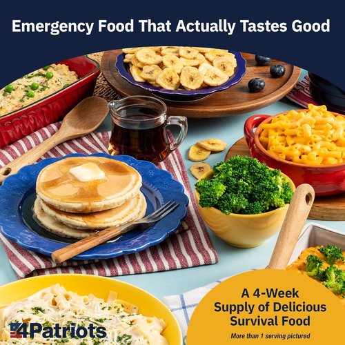 4Patriots 4-Week Survival Food Kit - Long-Lasting Emergency Supply with 192 Servings, 25-Year Shelf Life