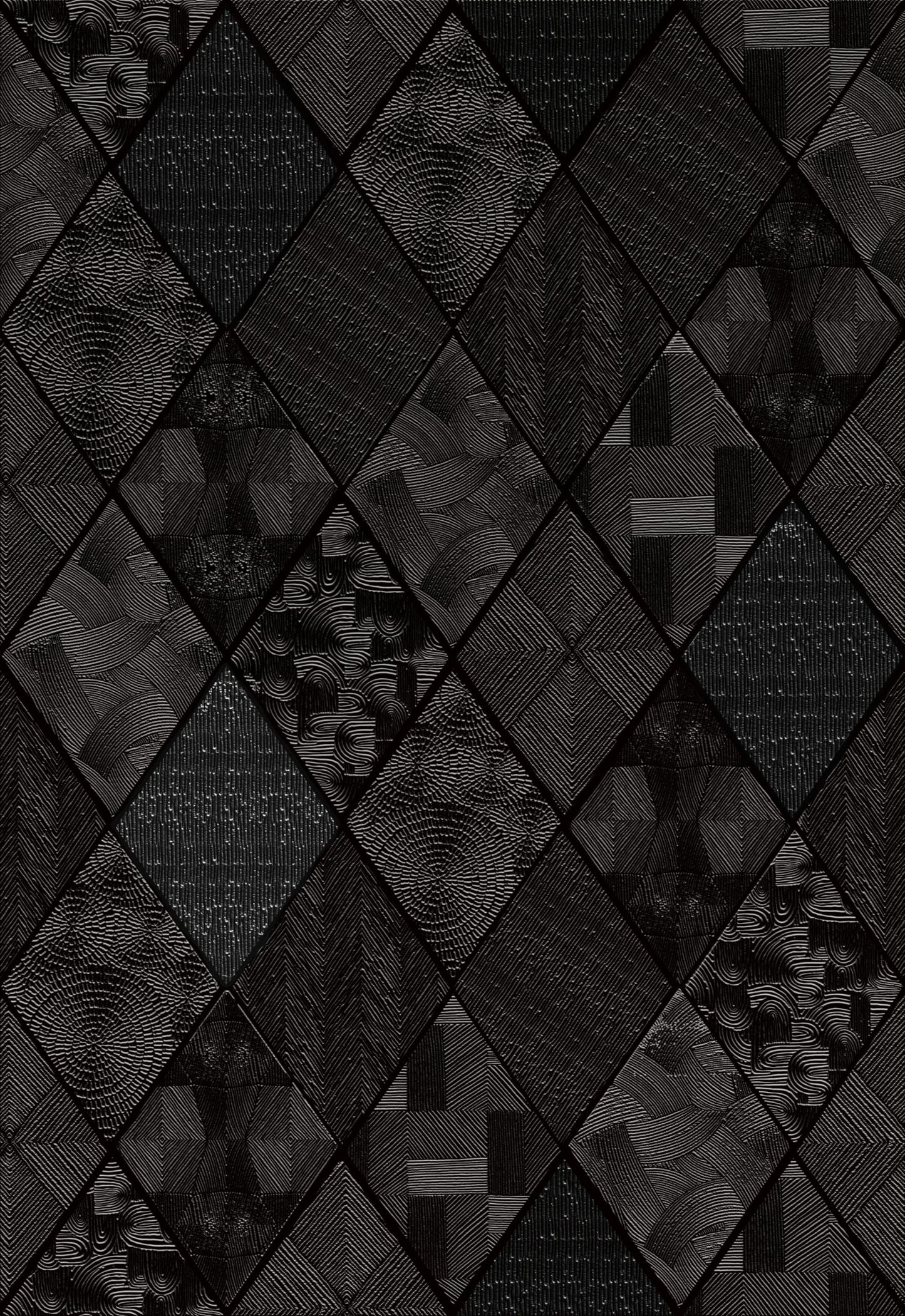 Zeeko Black Textured Peel and Stick Wallpaper 3D Embossed Geometric Linear Contact Paper Removable Waterproof Wall Paper 17.3" x 80"