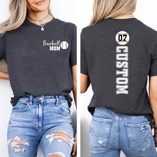 Baseball Soccer Football Shirt - Custom Name & Number for Mom, Dad, Grandma, Grandpa | Perfect Game Day Outfit