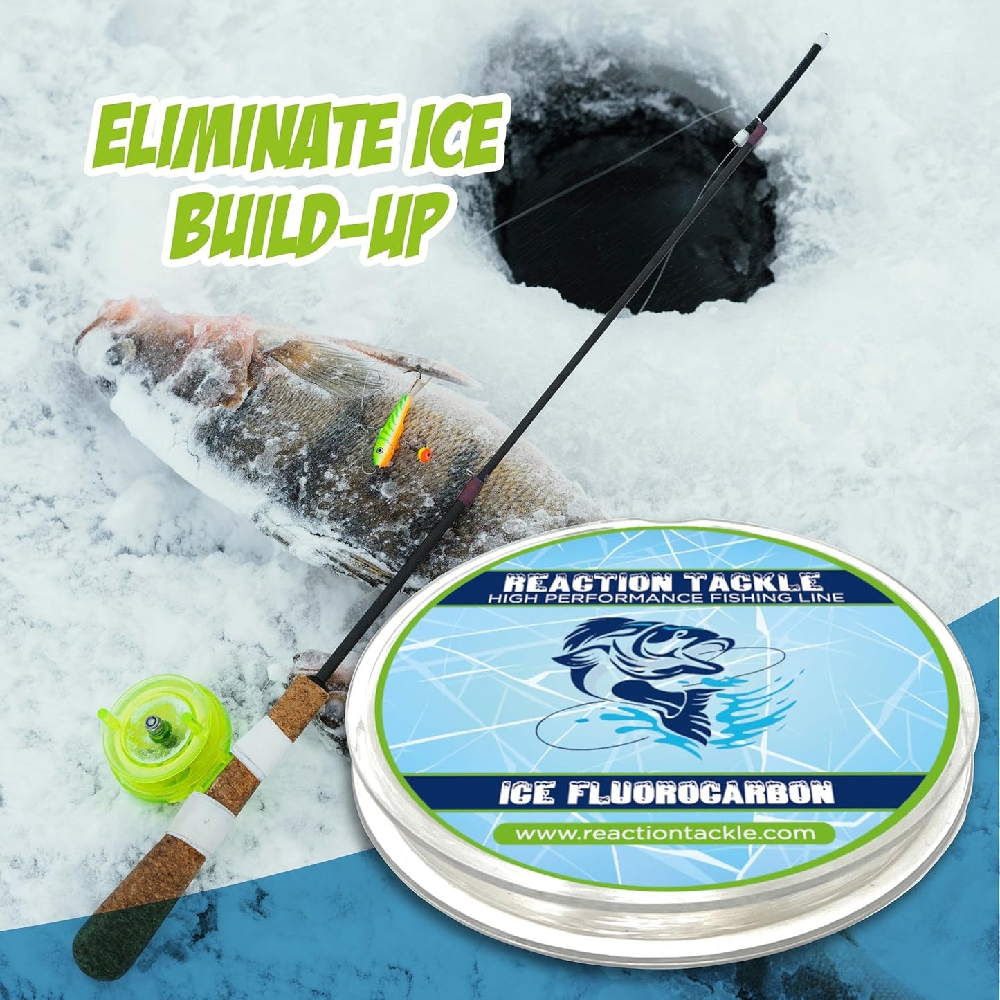 Reaction Tackle Fluorocarbon Fishing Line - High Strength, Abrasion-Resistant, Fast-Sinking, 200 Yards