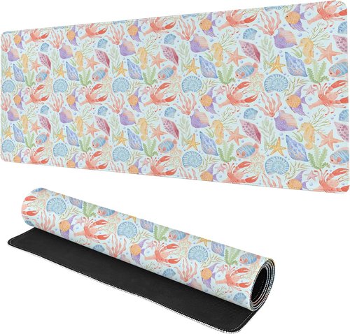 Icolor XXL Extended Gaming Mouse Pad - Non-Slip Base with Stitched Edges | 35.4 x 15.7 in Desk Mat for Home Office & Gamers