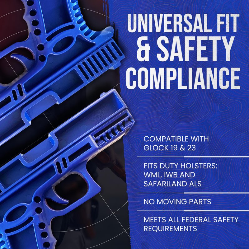Durable Plastic Polymer Training Pistol - Lightweight Realistic Training Gun for Safe Dry Fire Drills, Draw, Grip, Movement - Compatible with Glock 19 & 23 - Fits WML, IWB & Safariland ALS Holster