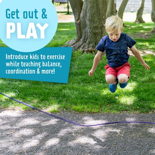 Just Jump It 16' Foot Jump Rope 2 Pack - Active Outdoor Youth Fitness Excersing Equipment - Double Dutch Length Gym Accessories - Raspberry