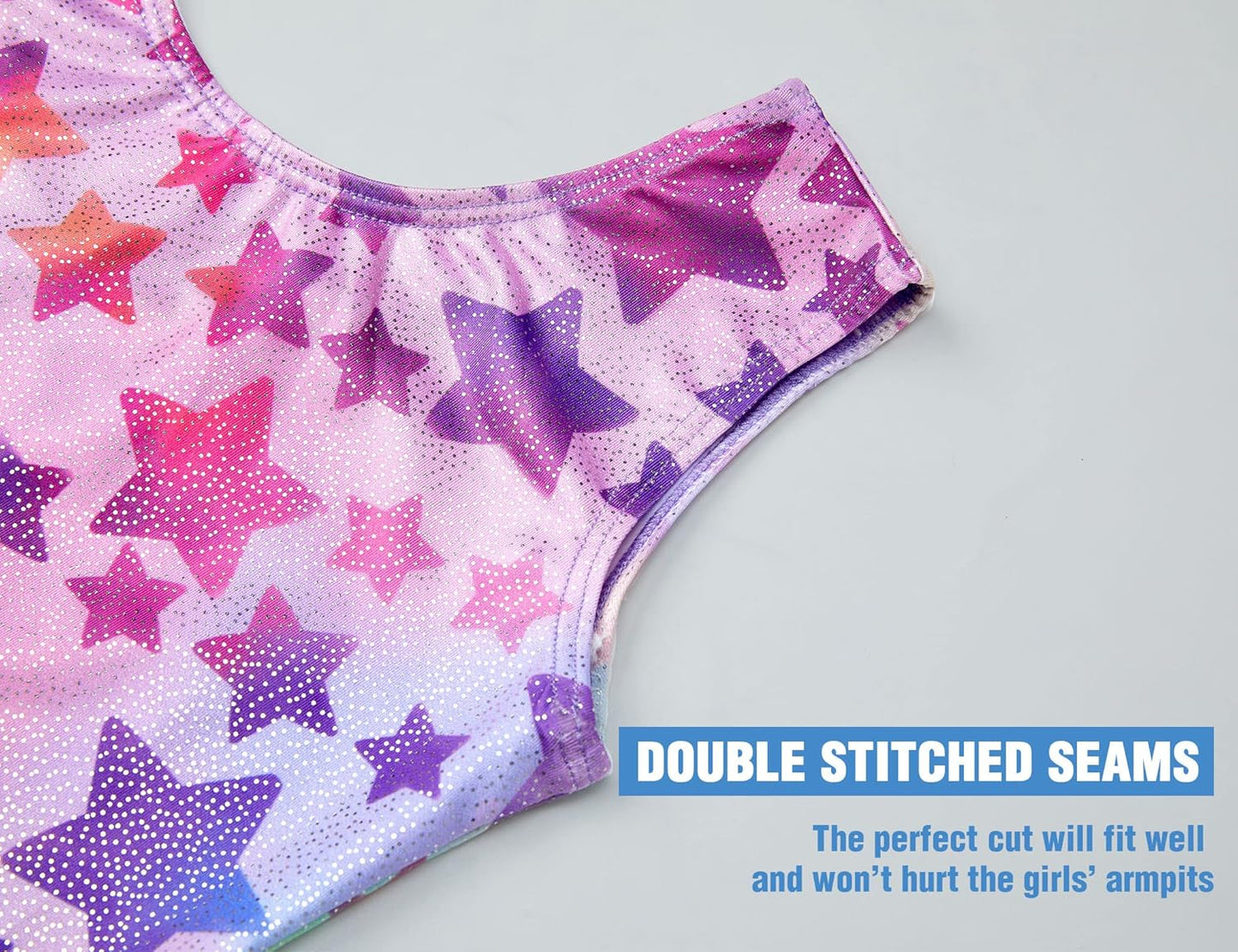 TENVDA Gymnastics Leotards for Girls - Sparkly Colorful One-Piece Tumbling Outfit | Sizes 2-12 Years