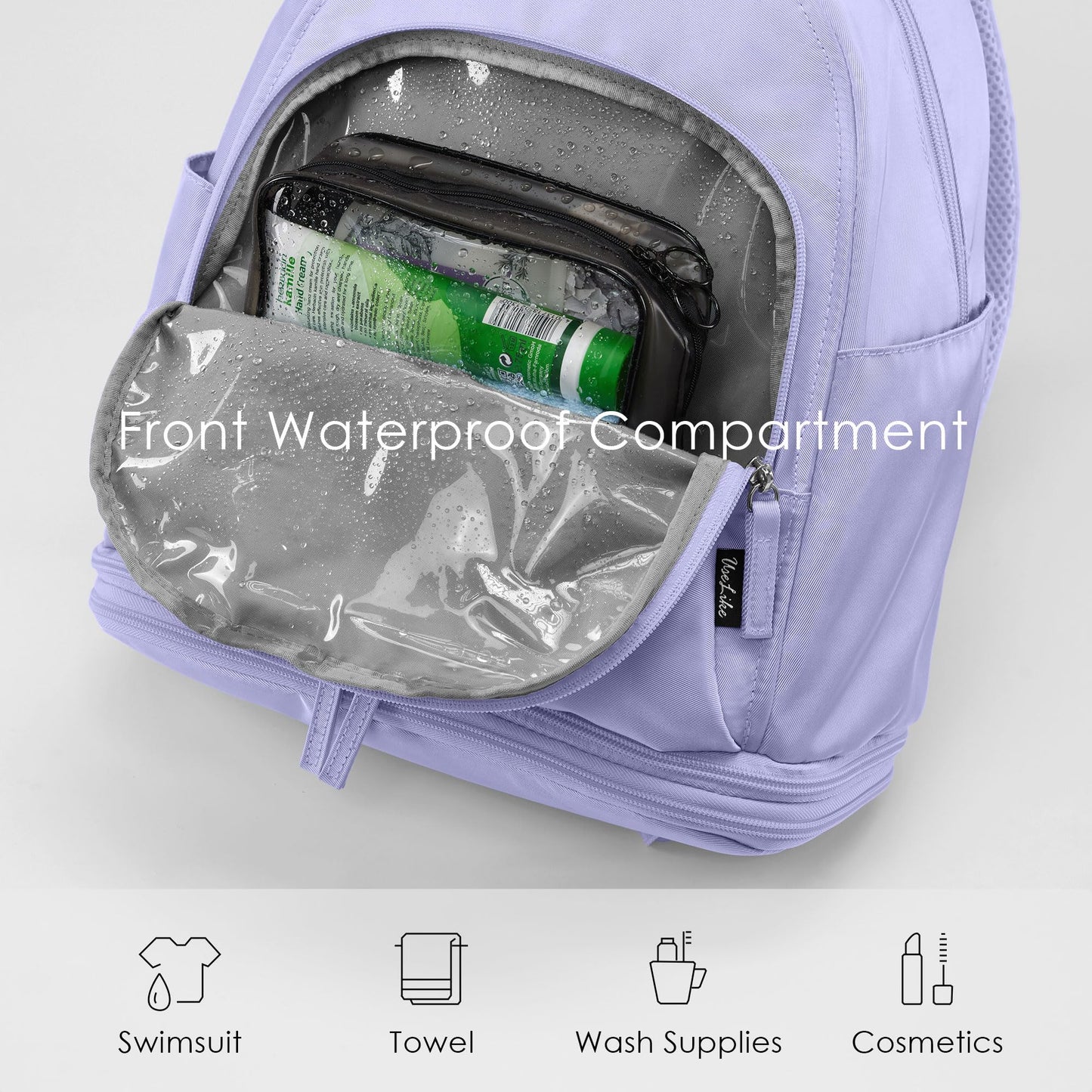 Uselike Gym Backpack for Women Men, Lightweight Gym Bag with Shoe Compartment, Waterproof Workout Backpack with Wet Pocket