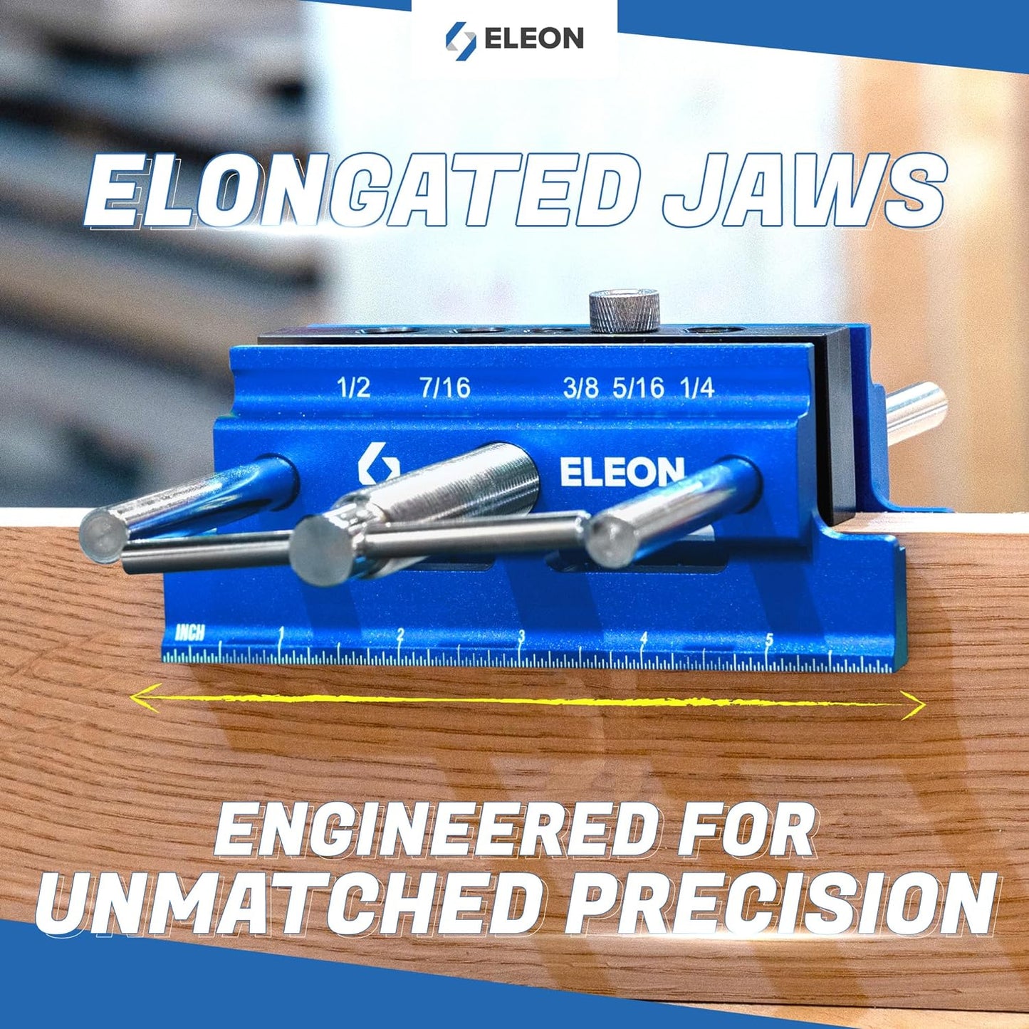 Self-Centering Dowel Jig with Elongated Jaws & Wide Clamp - Durable Aluminum Alloy Woodworking Tool