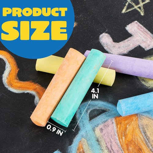 JOYIN 160 PCS Sidewalk Chalk Set | Non-Toxic Washable Jumbo Chalk in 16 Vibrant Colors for Outdoor Art