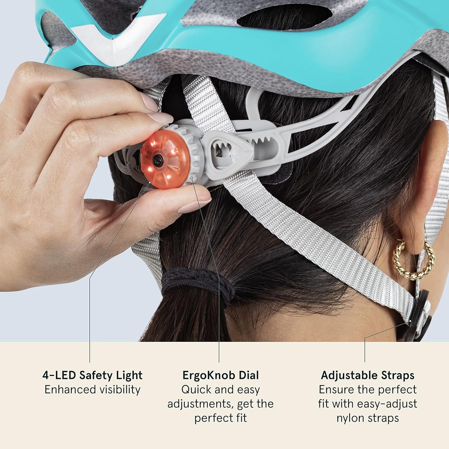 Retrospec Silas Road Bike Helmet - Adjustable Adult Cycling Protection with LED Light & 24 Air Vents | Lightweight 54-61cm